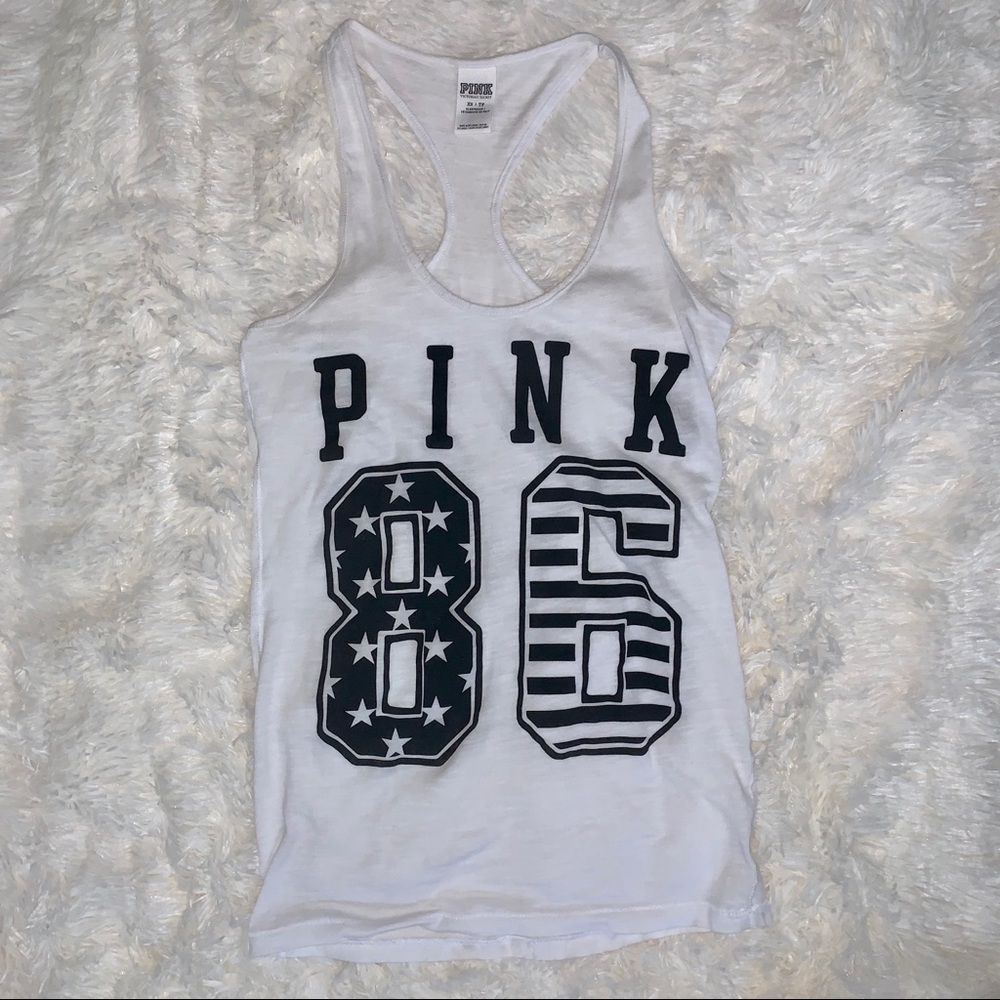 Pink White/Black Tank, XS